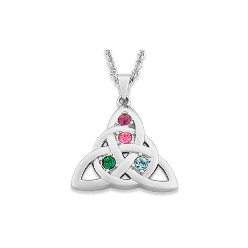 Personalised Celtic Cross Pendant Necklace with Birthstone Charm Gift Boxed  & Free Delivery UK