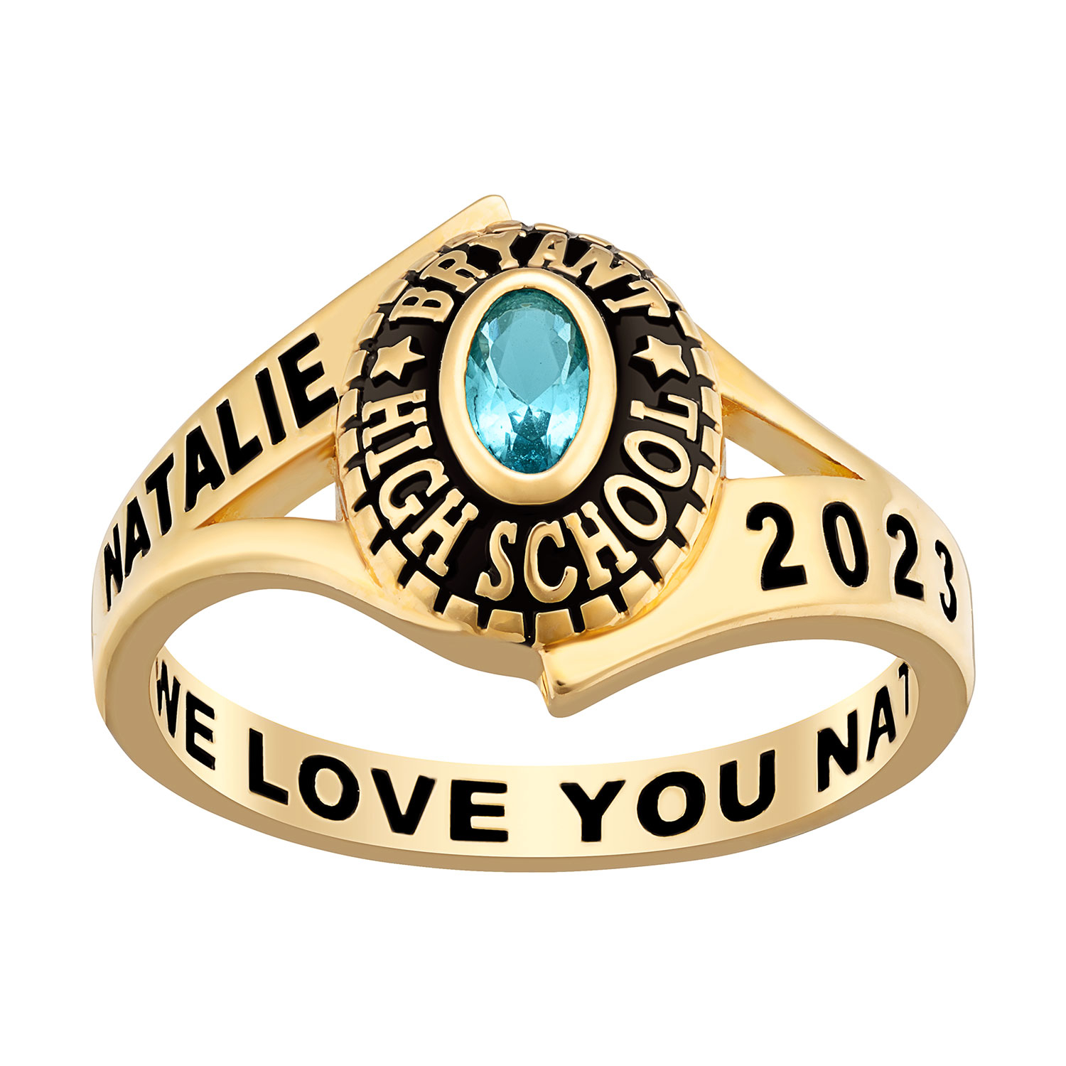 Ladies' 14K Gold over Sterling  Birthstone Traditional Class Ring