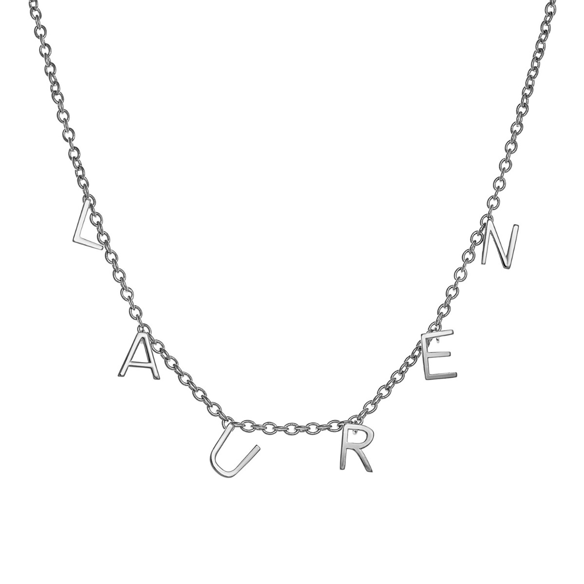 Silver plated dainty name choker