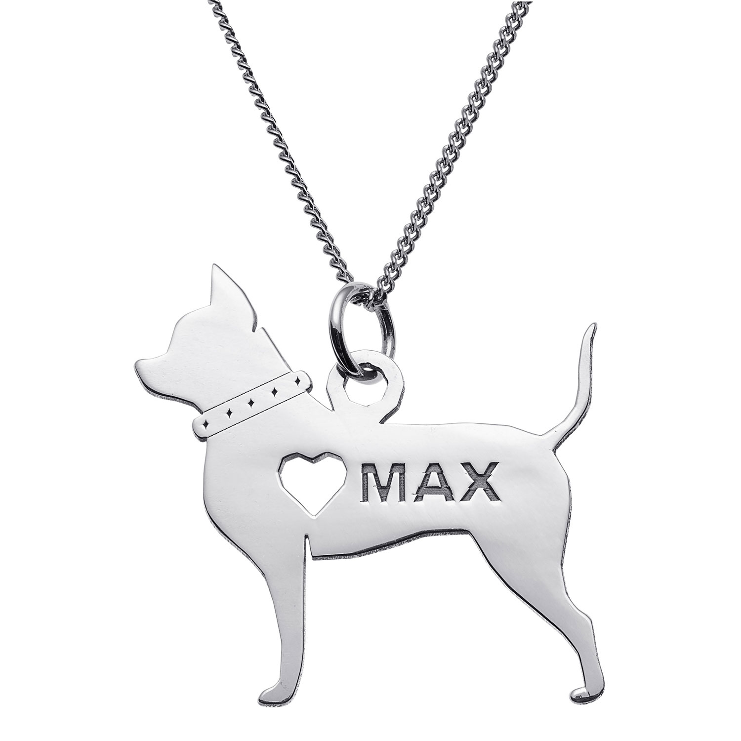 Sterling Silver Chihuahua Silhouette Necklace