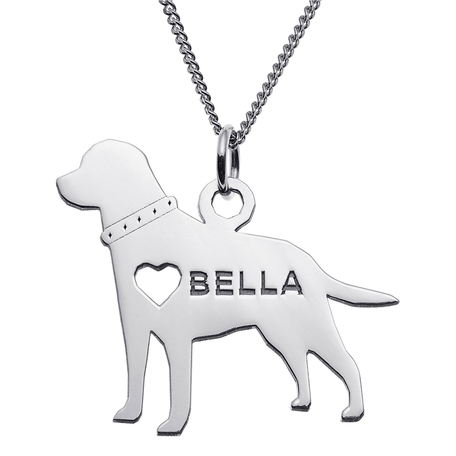 Sterling Silver Labrador Silhouette Necklace