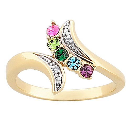 Mother's Birthstone Ring with Diamond Accent
