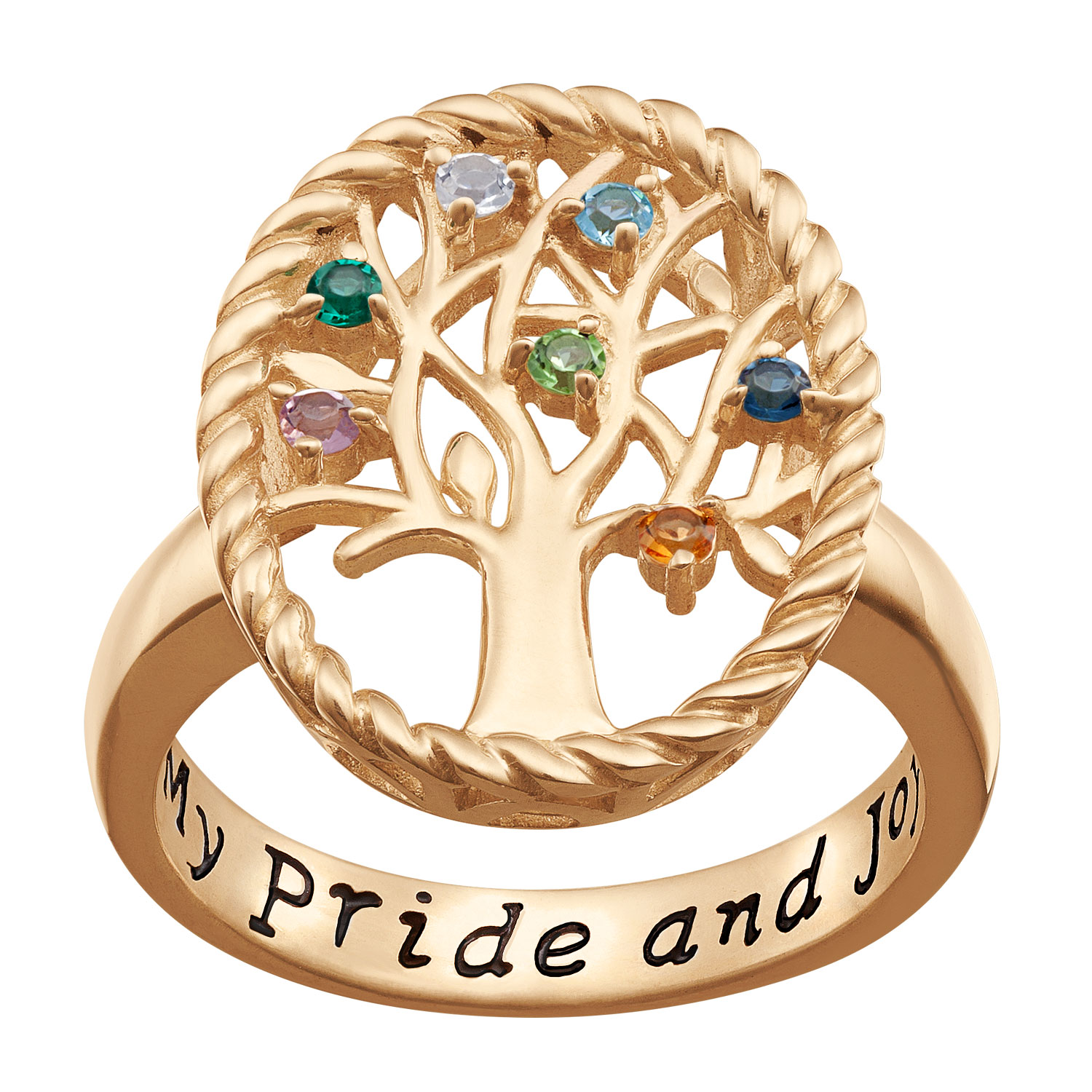 Family Tree Birthstone Ring