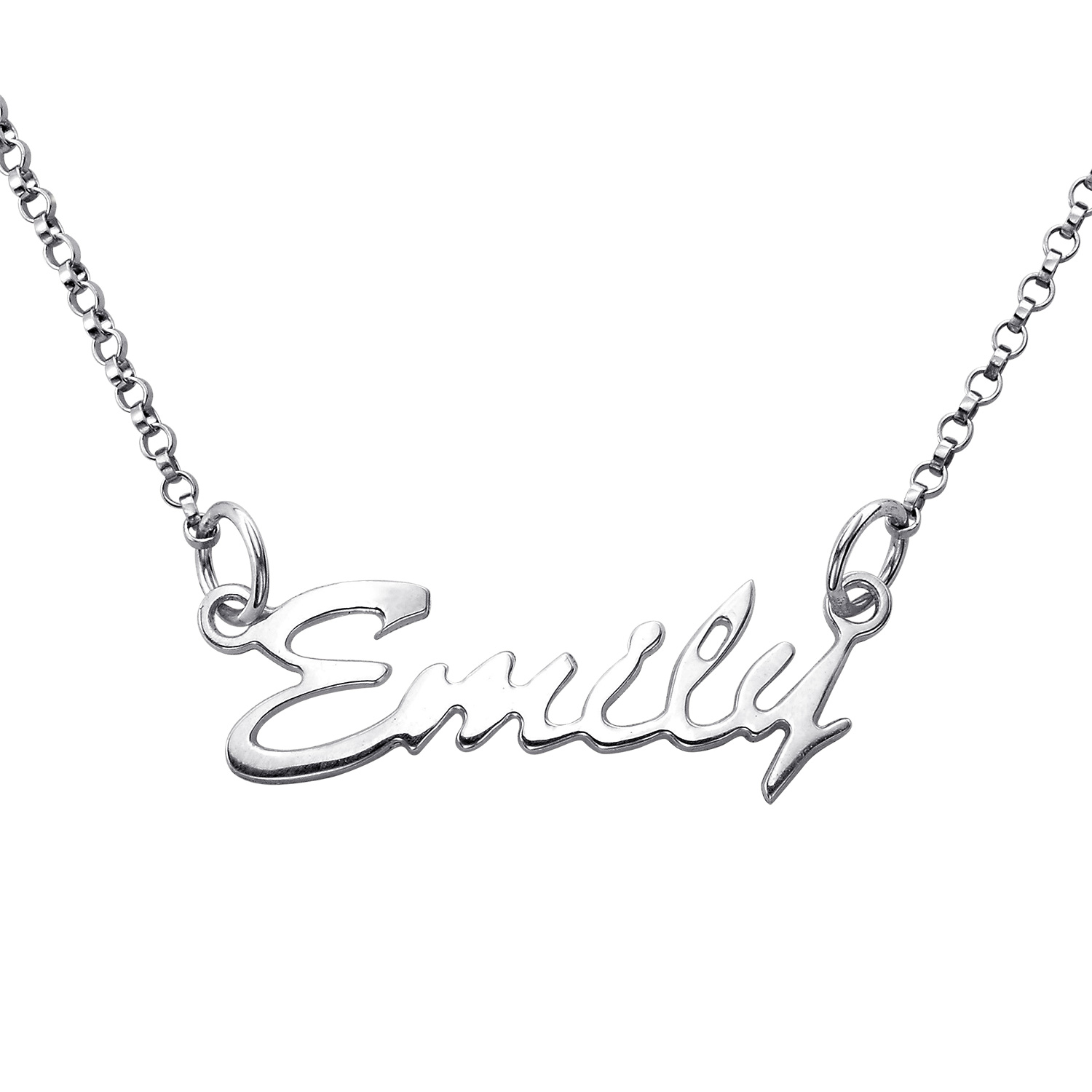 Sterling Silver Kid's Script Name Necklace
