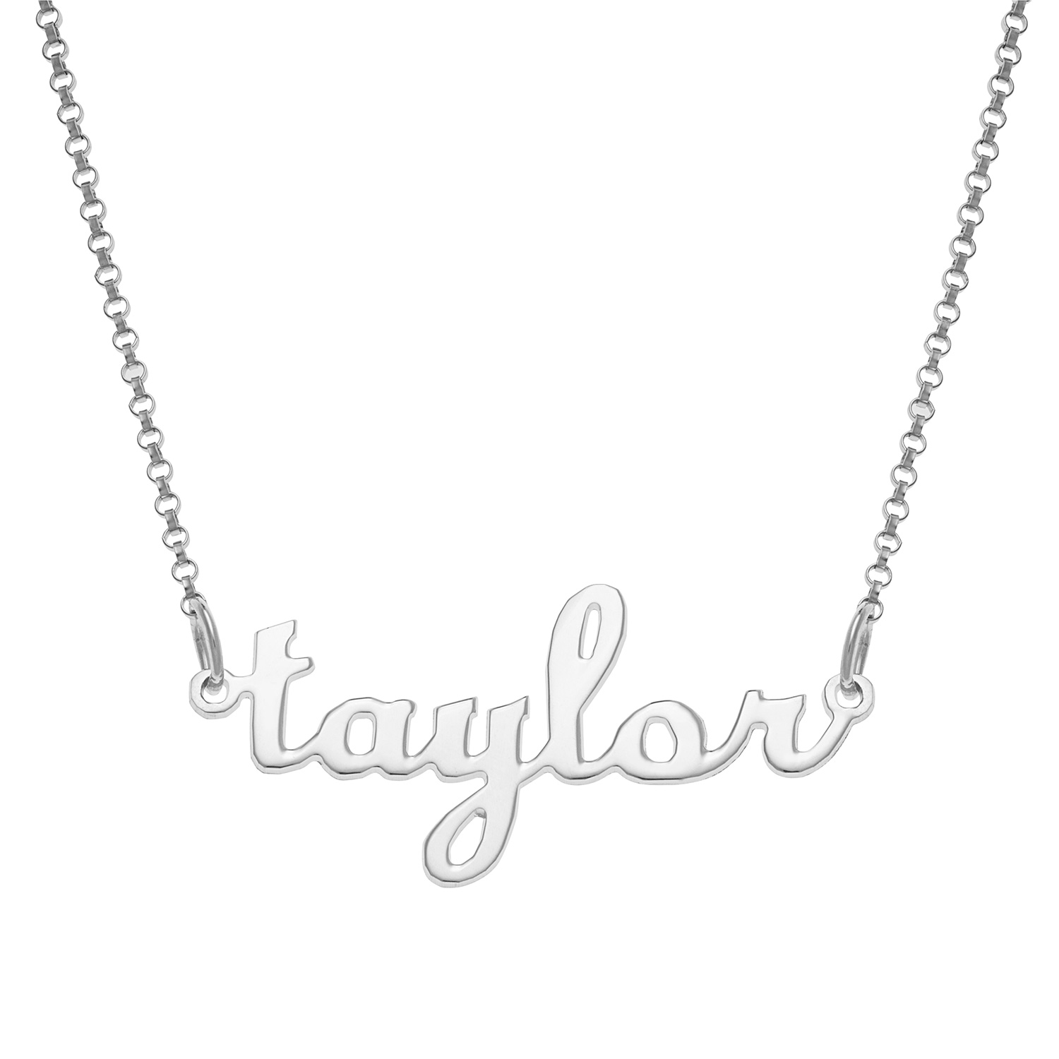 Sterling Silver Script Lowercase Name Necklace