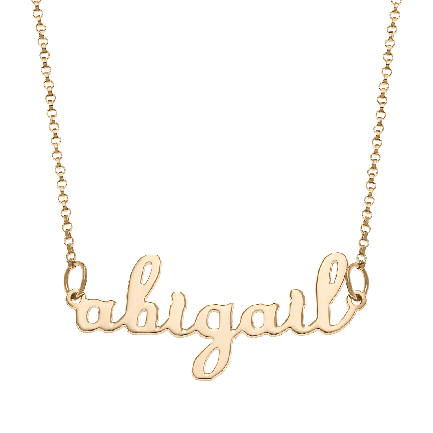 14K Gold over Sterling Script Lowercase Name Necklace