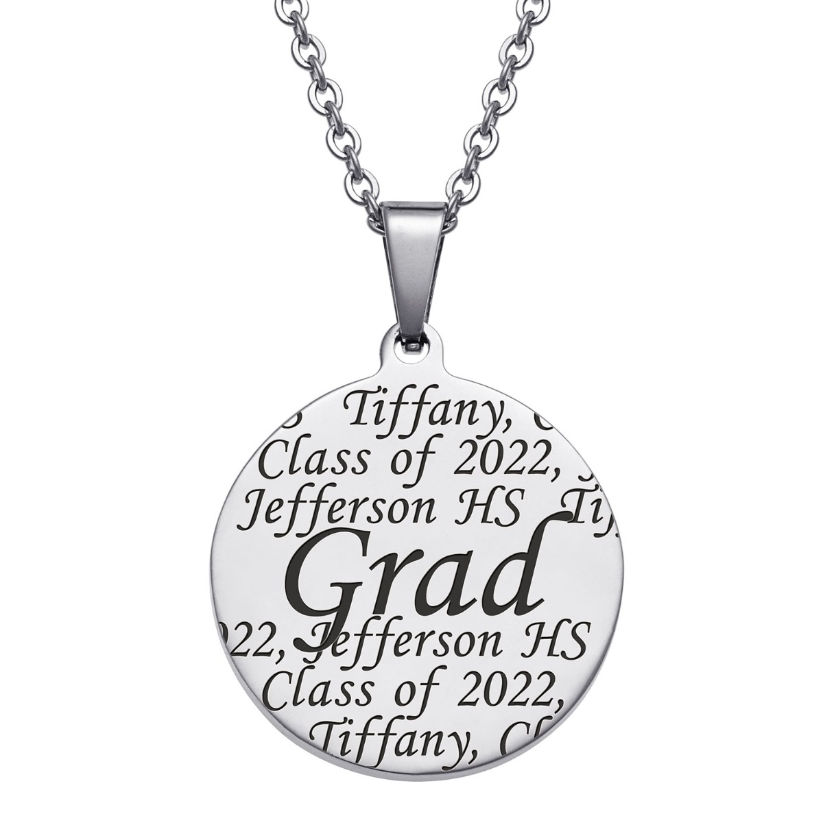 Personalized Everscribe Engraved Stainless Steel Graduation Necklace
