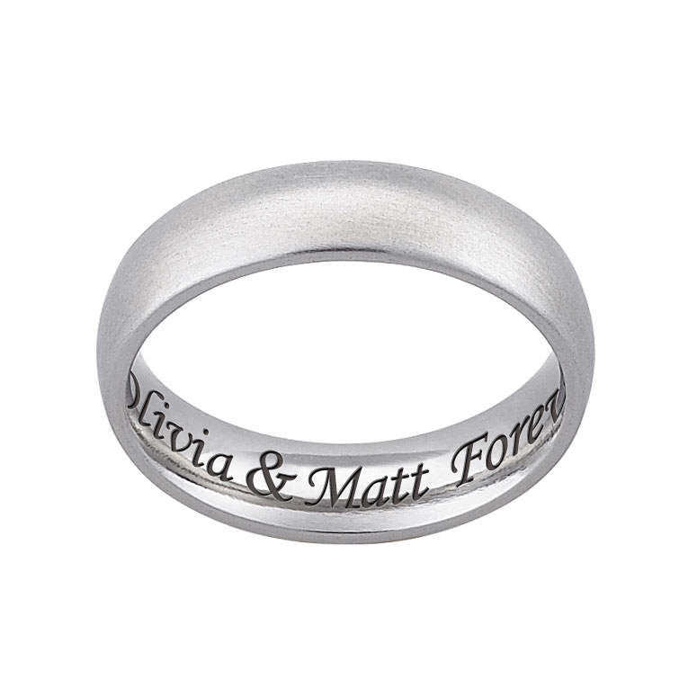 Stainless Steel Engraved Classic Wedding Band