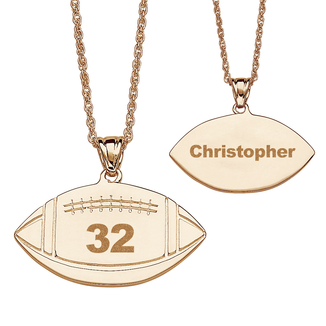 Engraved Football Necklace