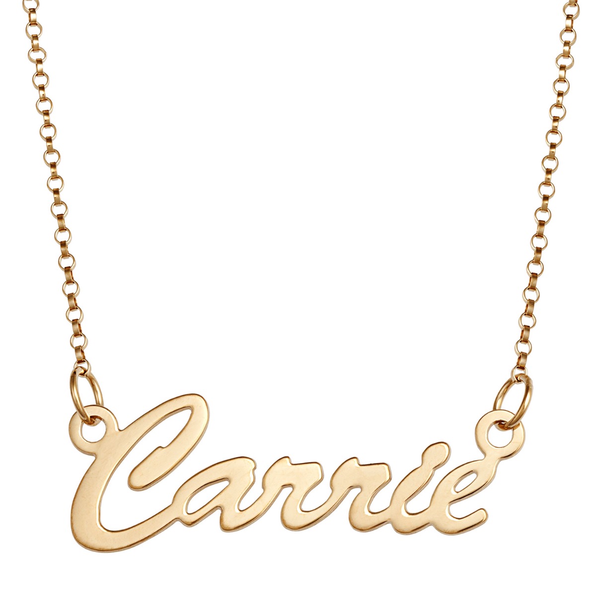 18K Gold Over Sterling Hollywood Script Personalized Name Necklace