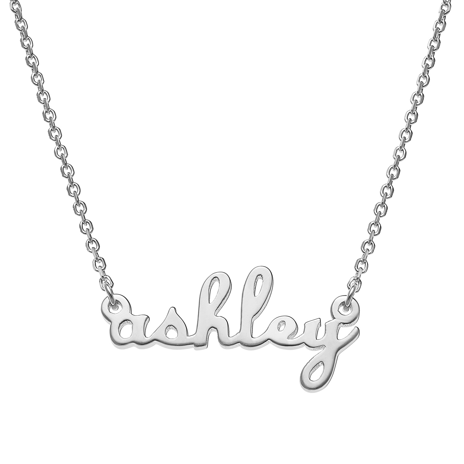 Sterling Silver Petite Lowercase Script Name Necklace