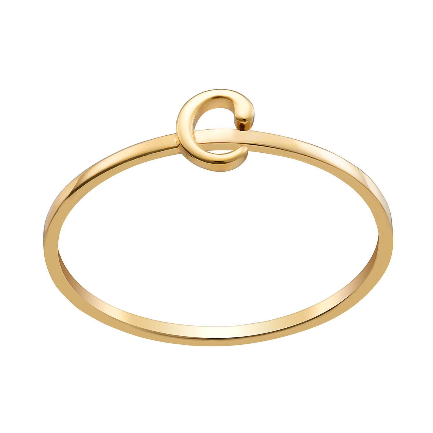 14K Gold over Sterling Petite Lowercase Initial Ring