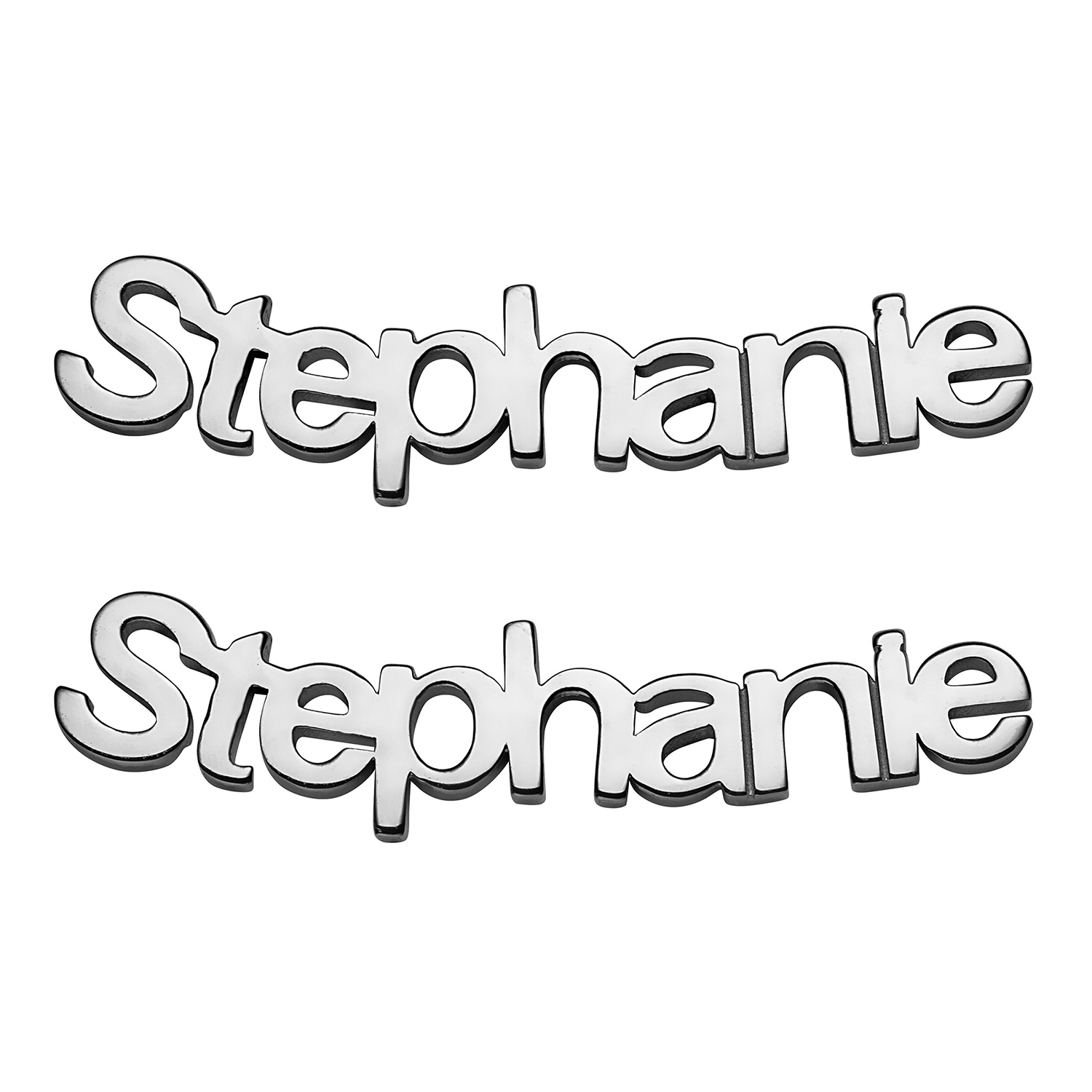 Sterling Silver Personalized Name Crawler Button Earring