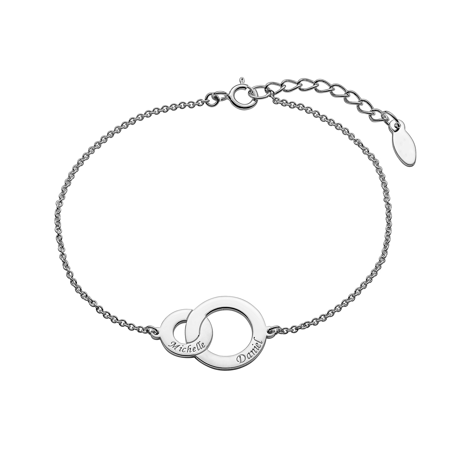 Engraved Interlocking Circles Bracelet