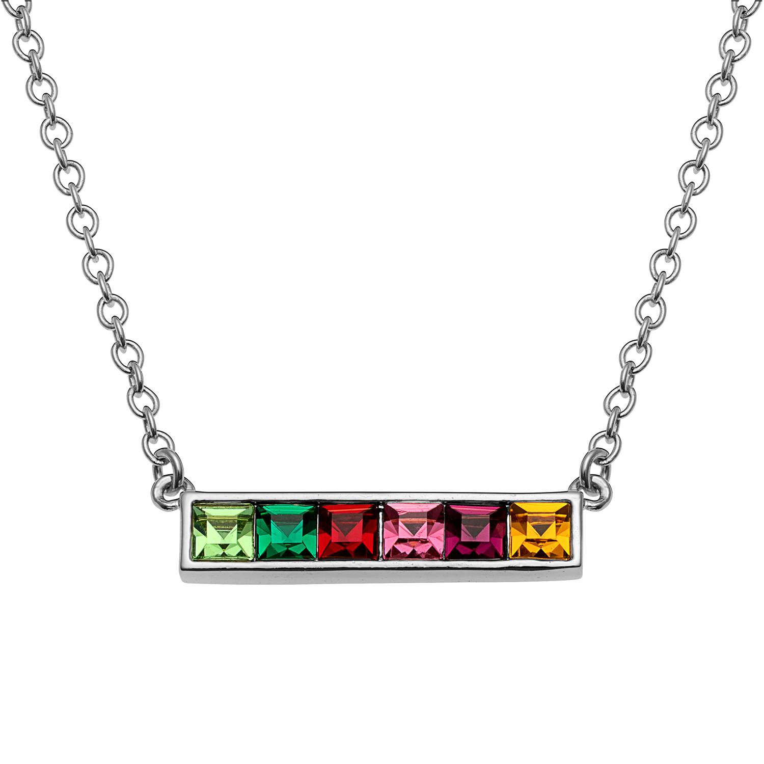 Family Square Birthstones Necklace