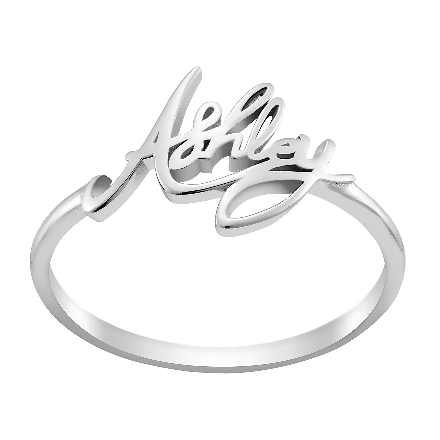 Sterling Silver Script Name Ring