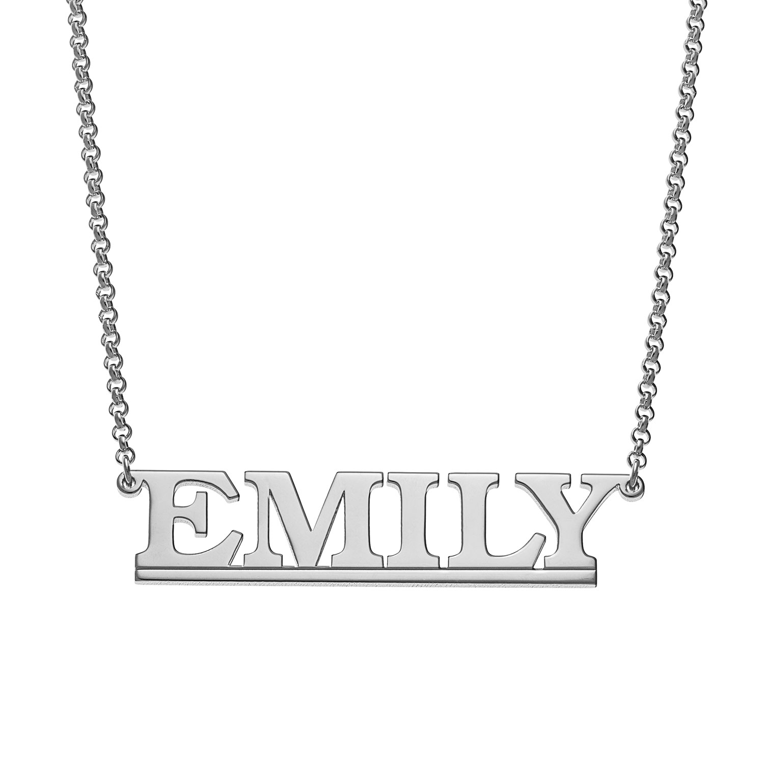 Sterling Silver Uppercase Name Necklace