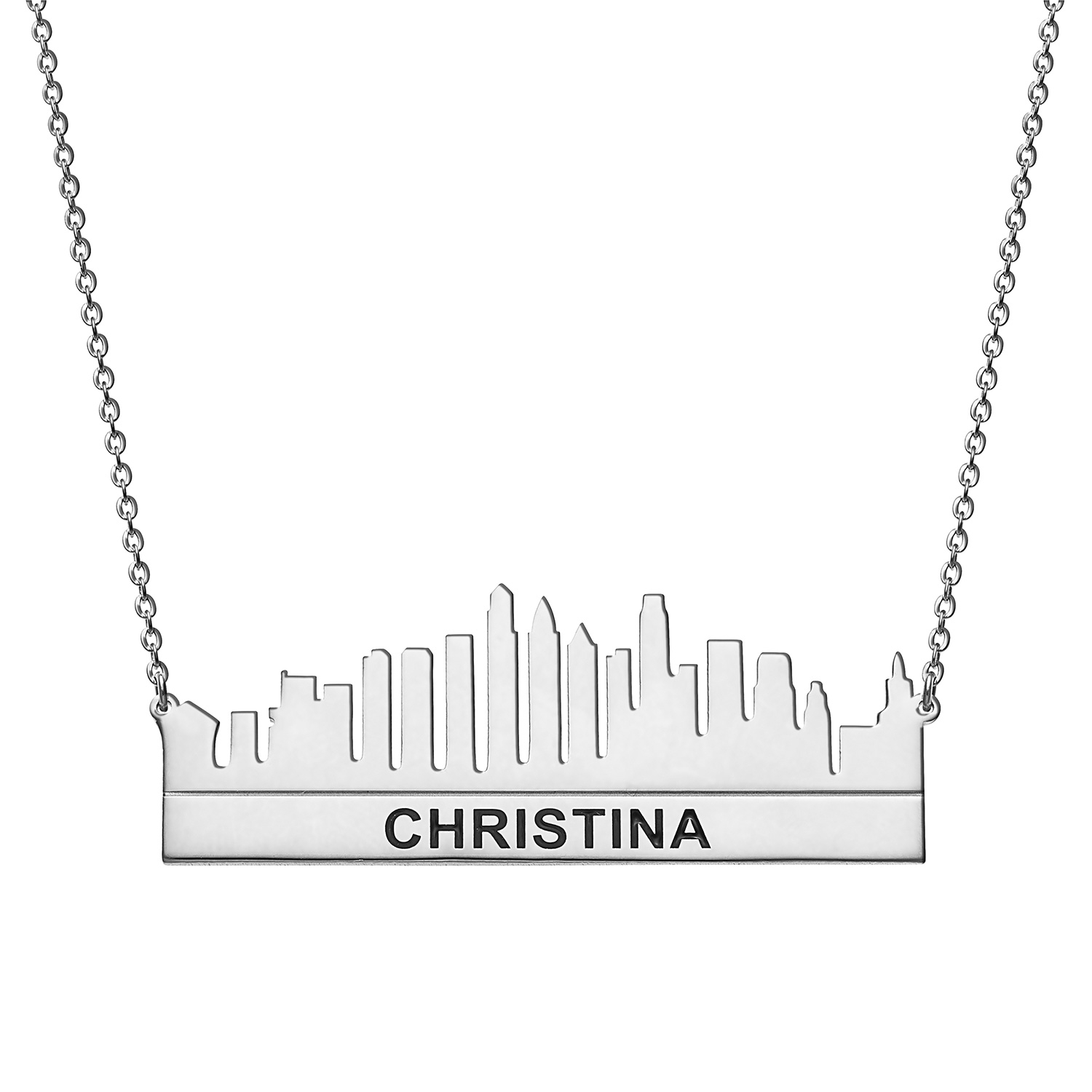 Cityscape Name Necklace Philadelphia Skyline 