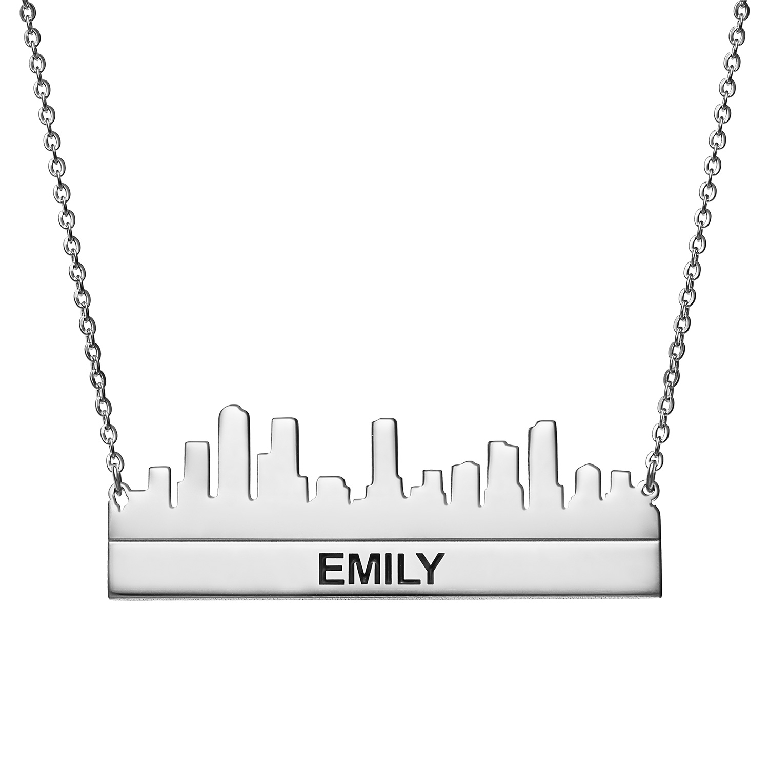 Cityscape Name Necklace Denver Skyline 