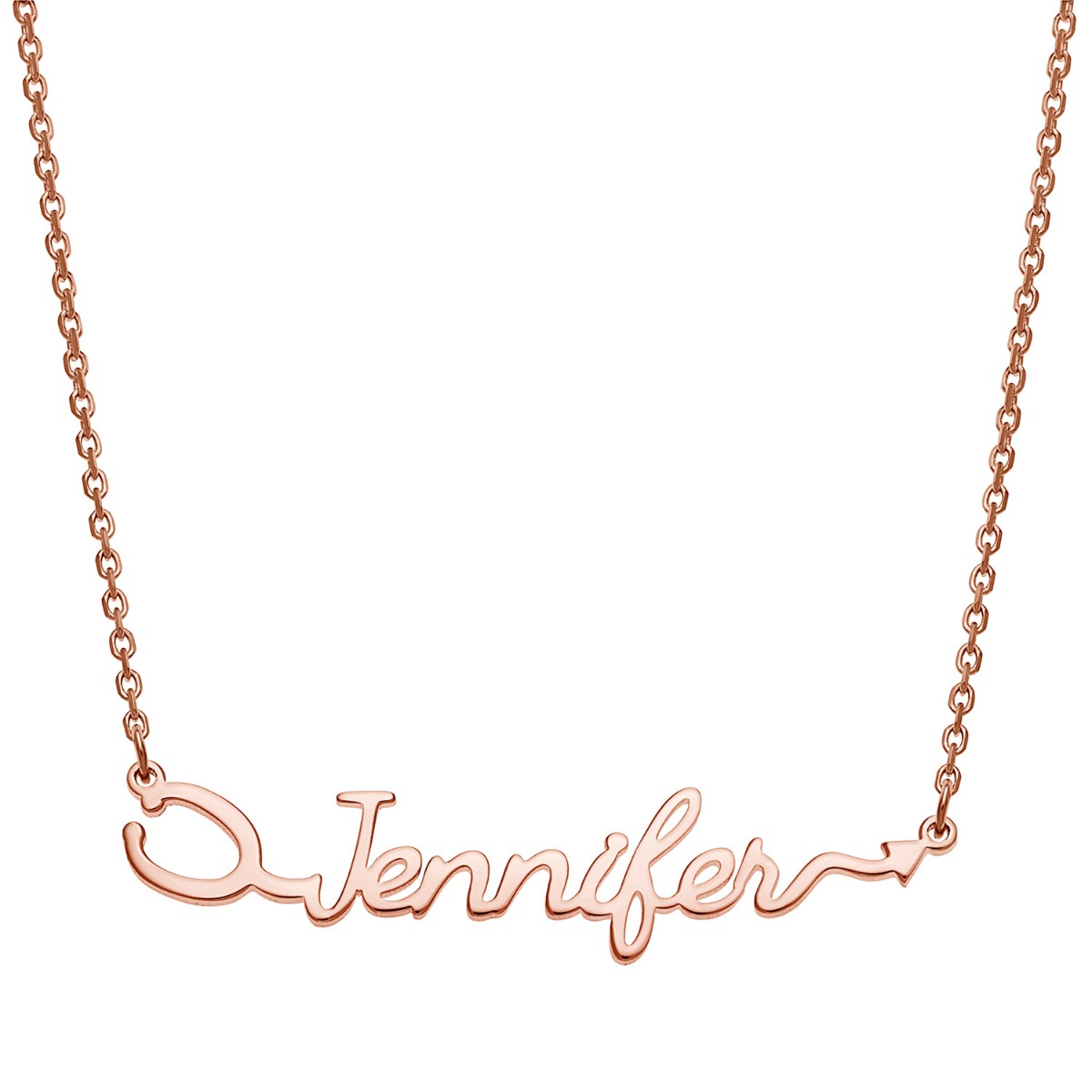 Rose Gold over Sterling Script Name with Stethoscope Necklace