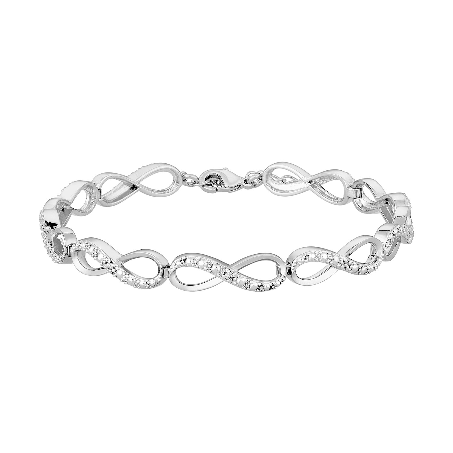 Genuine Diamond Accent Infinity Link Bracelet