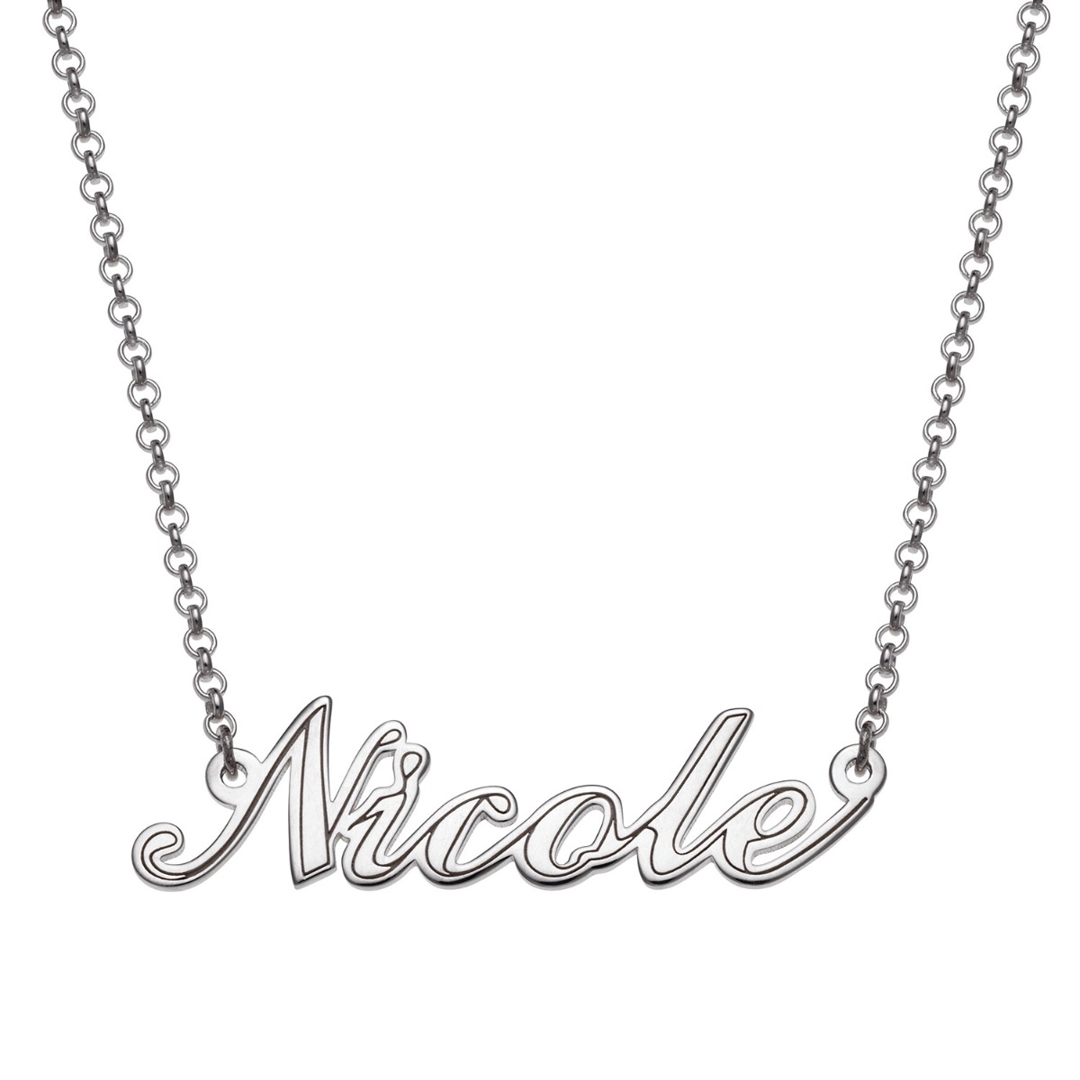 Script Name with Outline Necklace
