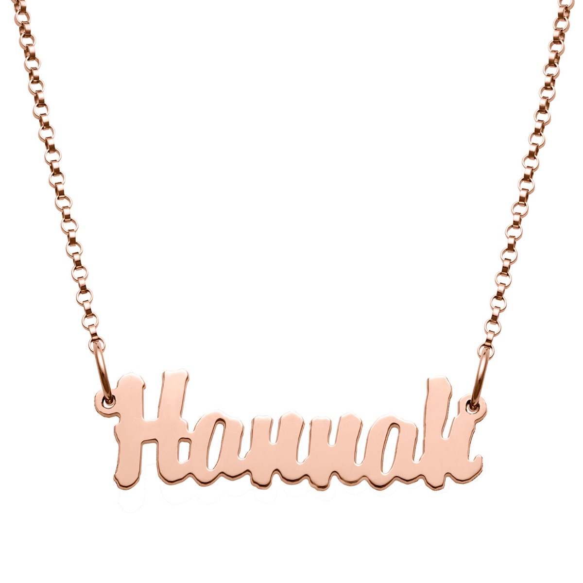 14K Rose Gold Plated Mini Name Necklace