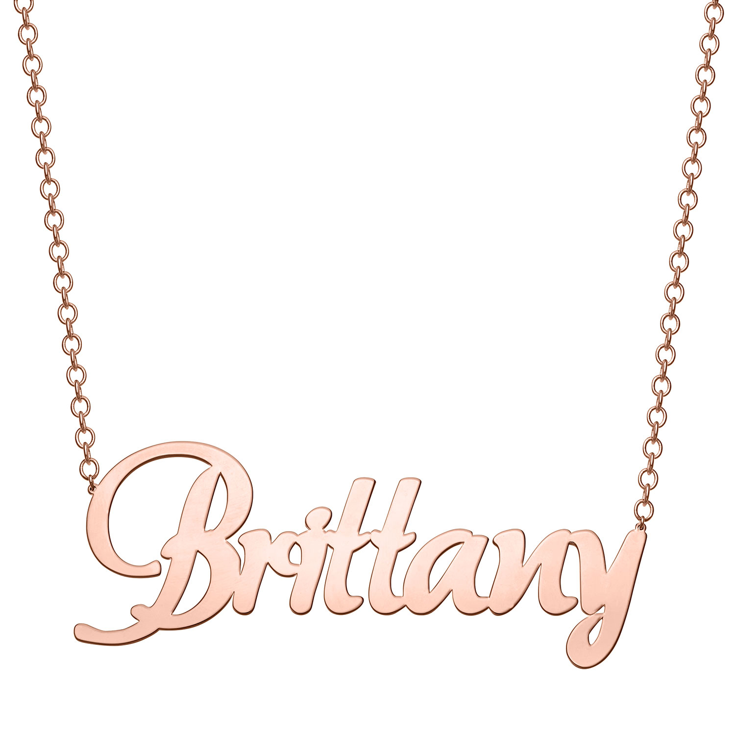 Outrageous oversized 14K Rose Gold Plated Name Necklace