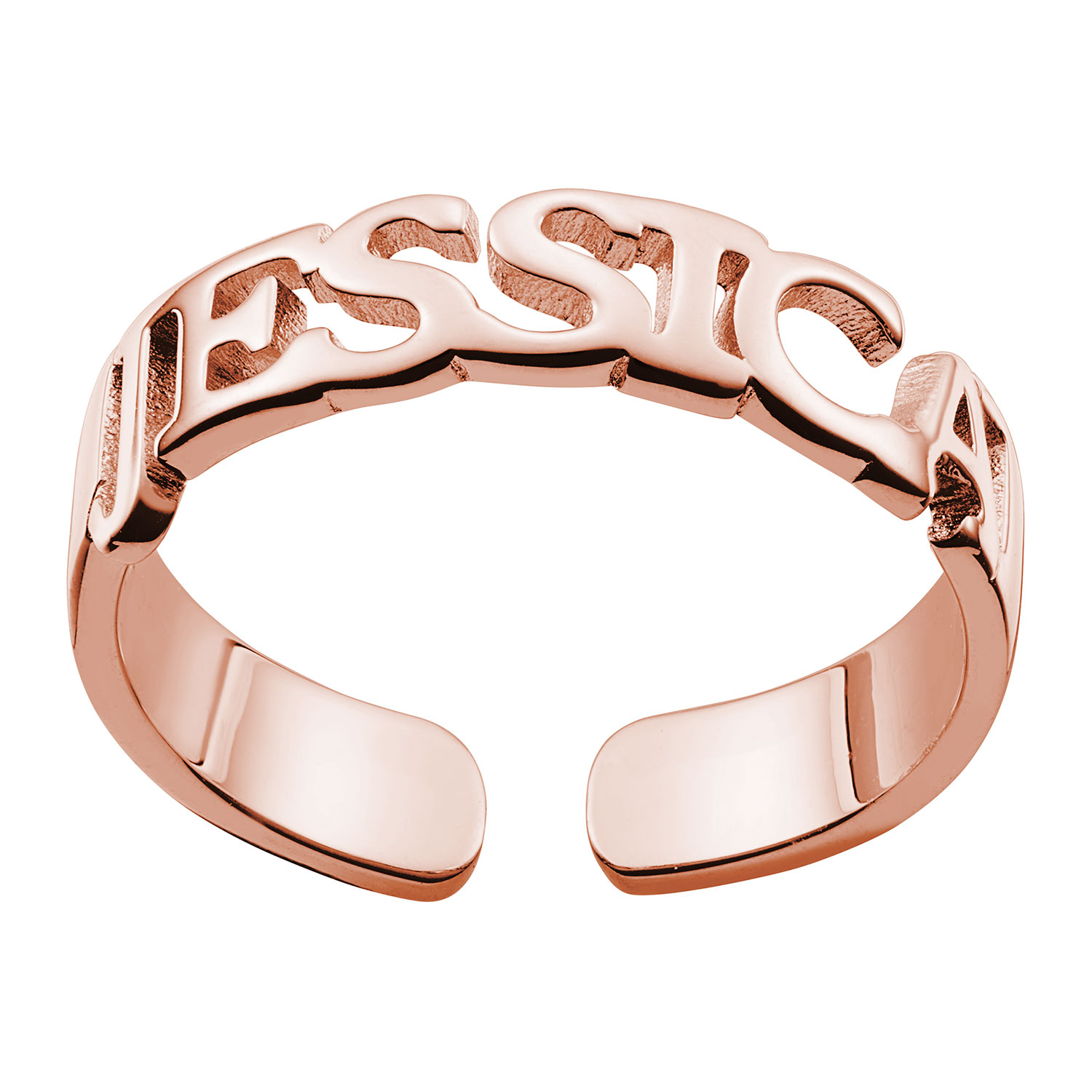 14K Rose Gold Plated Name Ring