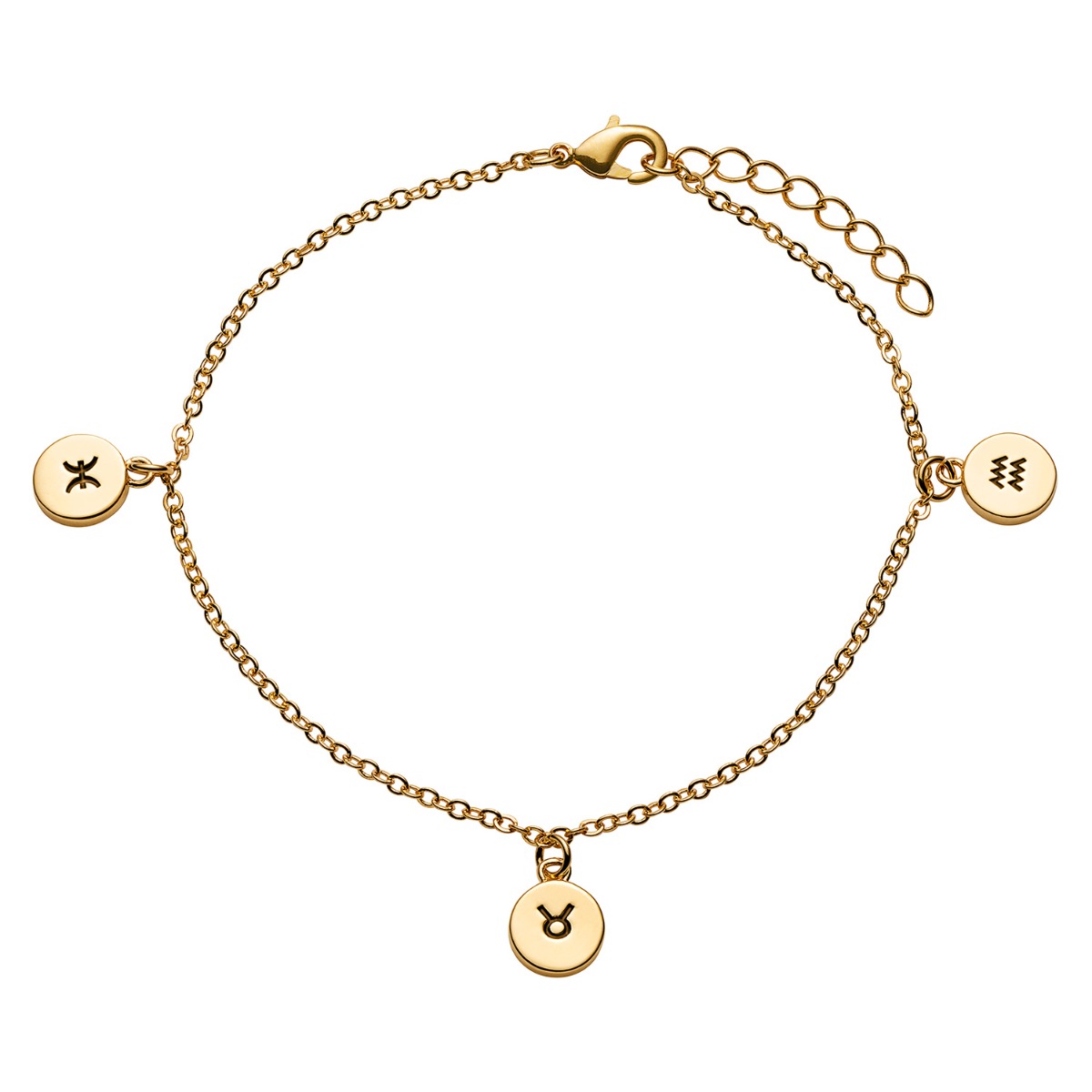 14K Gold Plated Zodiac Charm Bracelet
