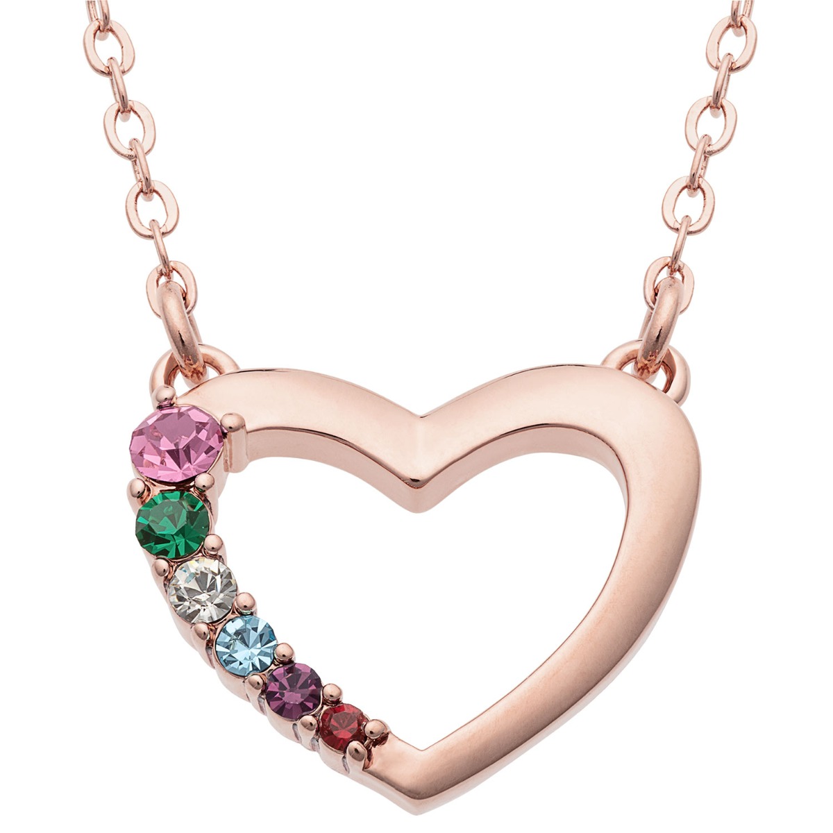 14K Rose Gold Plated Love Journey Birthstone Necklace