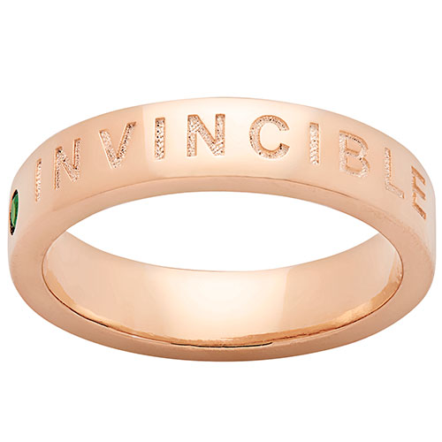 INVINCIBLE 14K Rose Gold Plated Birthstone Empowerment Ring