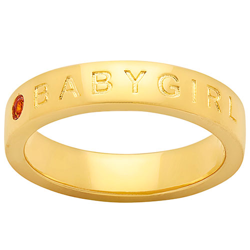 BABYGIRL 14K Gold Plated Birthstone Empowerment Ring