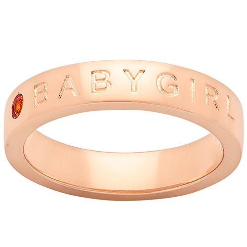 BABYGIRL 14K Rose Gold Plated Birthstone Empowerment Ring
