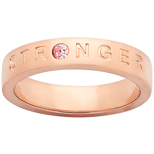 STRONGER 14K Rose Gold Plated Birthstone Empowerment Ring