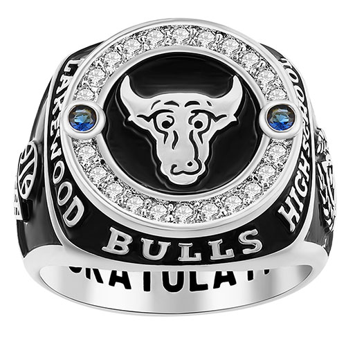 Men's CZ Multiple Graphics Traditional Birthstone Class Ring