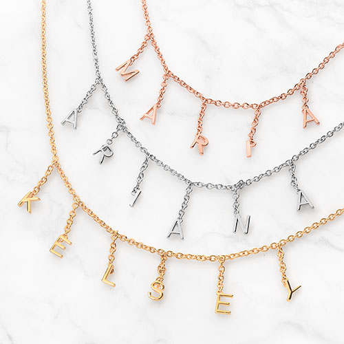 Dainty Dangle Letters Choker Name Necklace