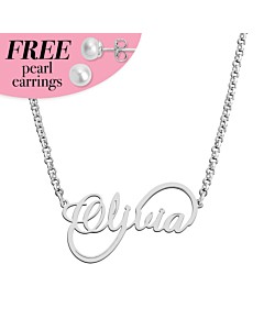 Sterling Silver Script Infinity Name Pendant