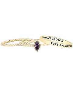 Women's 14K Gold Plated Marquise Birthstone Stackable Class Ring