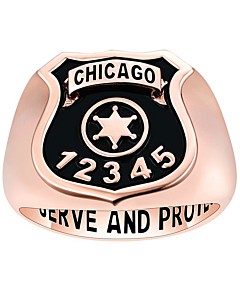 Men's 2 Micron Rose Gold over Sterling Police First Responder Ring
