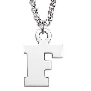 Sterling Silver Block Initial Necklace