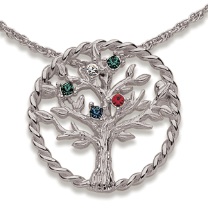 Family Birthstone Tree/Pin Necklace