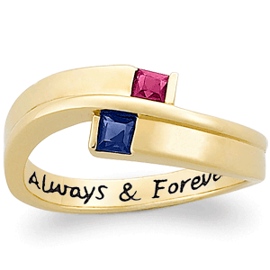 Couple's Always & Forever Birthstone Ring