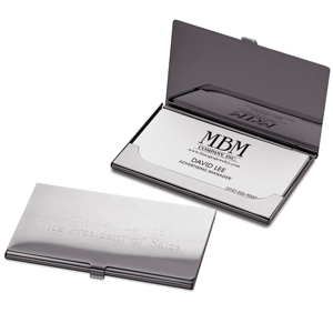 Silvertone Polished Card Case