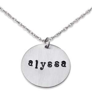 Sterling Silver Hand Stamped Name Disc