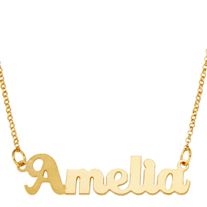 Gold over Sterling Dual Finish Script Name Necklace