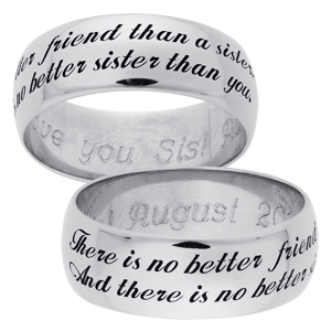 SWEET SENTIMENTS Sterling Silver Message Band - Sisters