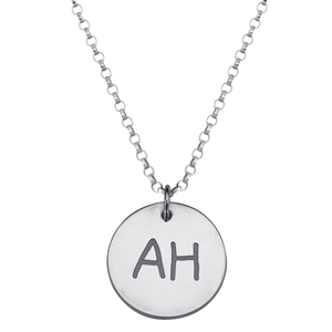 Sterling Silver Initials Disc Necklace