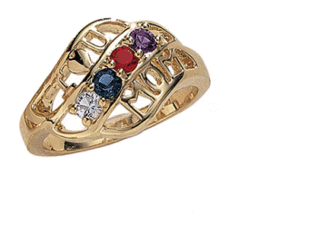 Mother's Bypass Birthstone Ring